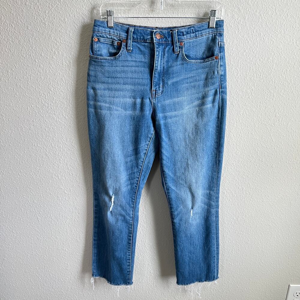 Madewell the High Rise Slim Crop Boy Jean Women's 27 Medium Wash Stretch Denim